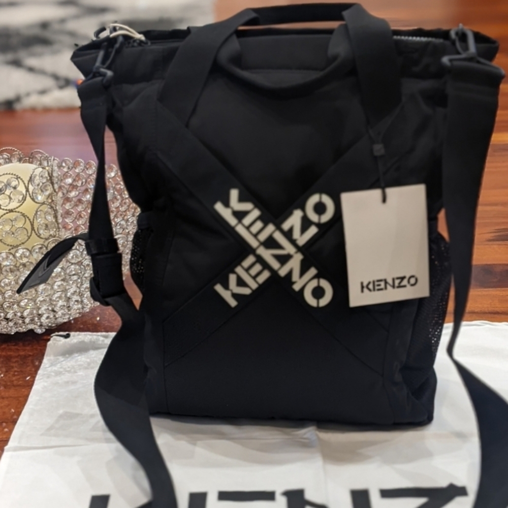 Kenzo Large Logo Tote with Removable Adjustable Crossbody Strap + Dust Bag Nwt ❤ - Picture 3 of 13